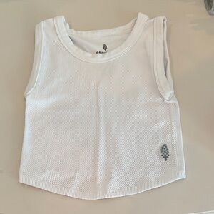 Free People White Ribbed Tank Top